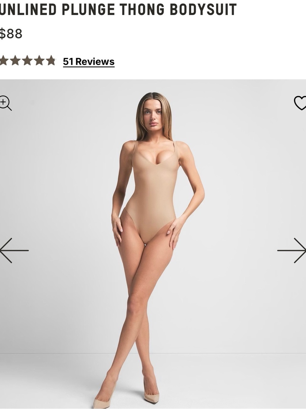 SKIMS Unlined Plunge Thong Bodysuit in Sienna